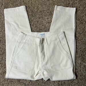 Stylish Cream Ankle Jeans